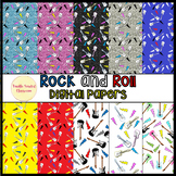 Rock and Roll guitar music digital paper background