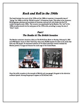 Preview of Music- Rock and Roll in the 1960s