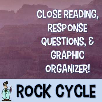 Preview of Rock cycle close reading & graphic organizers interactive notebook TX TEKS 6.10B