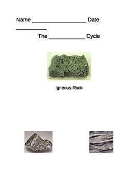 Preview of Rock cycle worksheet