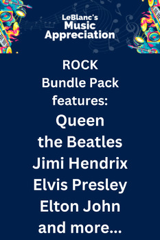 Preview of Rock n Roll Bundle - Music Appreciation - Middle School Band Sub Lesson Plans
