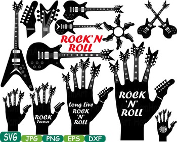 Preview of Rock 'n' Roll Music clipart Heavy Metal Guitar Rock Star Musical instrument 359s