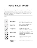 Rock 'n Roll Vocabulary Dice Game