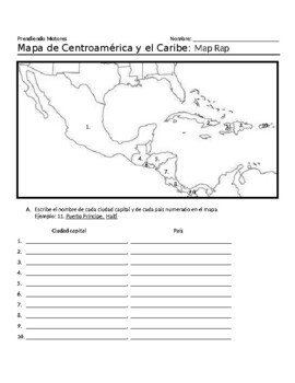 Preview of Rock the Countries- Central America & Caribbean Worksheet/Quiz