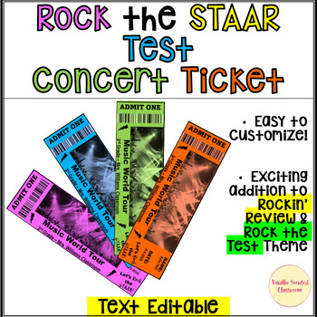 Preview of Rock the STAAR Test concert ticket editable