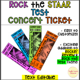 Rock the STAAR Test concert ticket editable