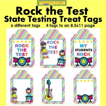 Preview of Rock the Test State Testing Tags for Treats