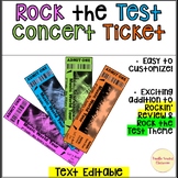 Rock the Test concert ticket editable