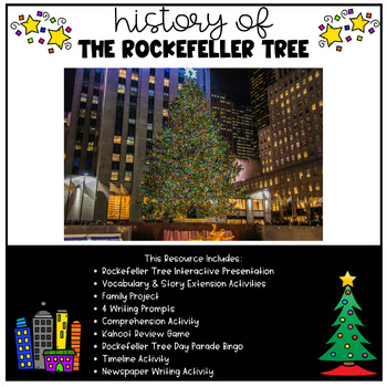 Preview of History of Rockefeller Christmas Tree | Mini-Unit | Writing | Holidays