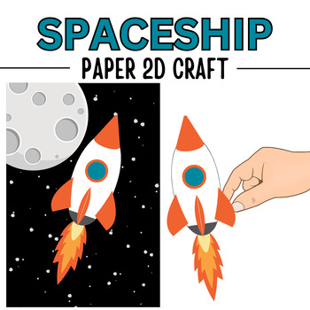 Preview of Rocket 2D Paper Craft Winter | Card Ideas & Bulletin Board Craft Activity