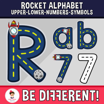 Rocket Alphabet Clipart Letters English Spanish (Guided Set)