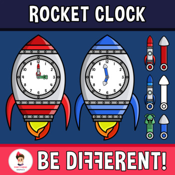 Preview of Rocket Clock Clipart