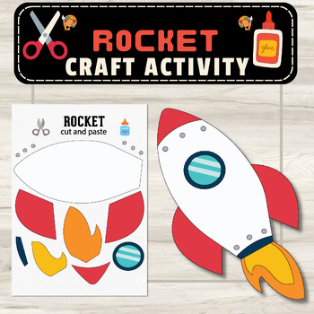 Cut and Paste Rocket Ship Craft with Spaceship Template – Simple Mom Project