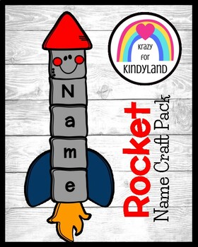 Preview of Rocket Craft Name Activity - Outer Space Literacy Center - Kindergarten