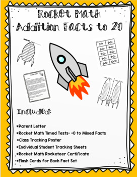 Preview of Rocket Math Addition 1-10 (Sums up to 20)!