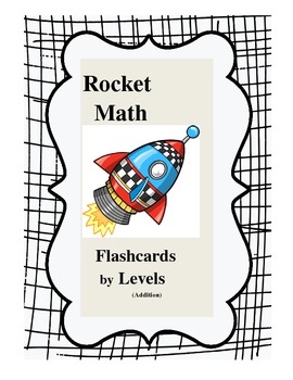 Preview of Rocket Math Addition Flashcards by Levels (can edit)