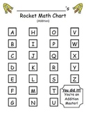 Rocket Math Addition - Progress Tracking Sheet and Flashcards