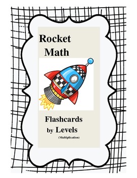 Preview of Rocket Math Multiplication Flashcards by Levels (can edit)