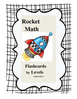 Preview of Rocket Math Subtraction Flashcards by Levels (can edit)