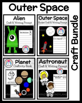 Preview of Rocket, Moon, Stars, Astronauts, Alien, Planets: Outer Space Crafts, Writing 