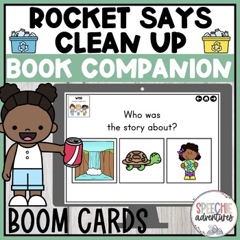 Preview of Rocket Says Clean Up Earth Day Book Companion for Speech Language Therapy | Boom