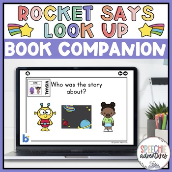 Preview of Rocket Says Look Up Space Themed Book Companion Boom Cards