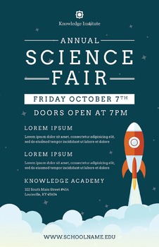 Rocket Science Fair Flyer | Free Download by TheFlyerPress | TPT