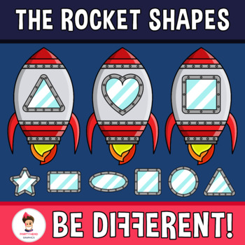 Preview of Rocket Shapes Clipart Geometry Math 2D Outer Space