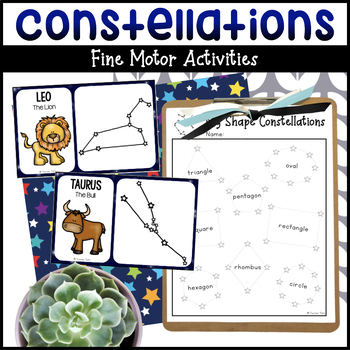 Preview of Stars & Constellations Cards & Shape Construction for Space Theme