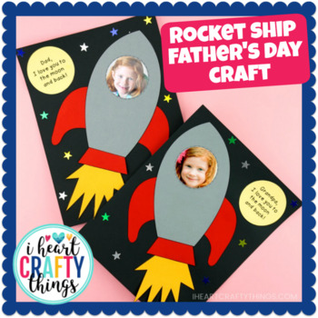 Preview of Rocket Ship Father's Day Craft -"I love you to the moon and back"