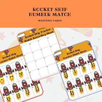 Preview of Rocket Ship Number Matching | Matching Numbers To Base Ten Cubes