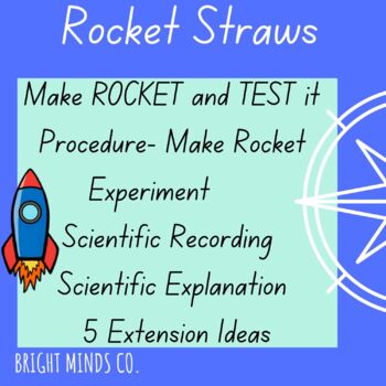 Preview of Rocket Straws STEM/Literacy/Enrichment/ Anchor Activity Years 1, 2, 3