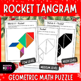 Rocket Tangram - Geometric Math Puzzle Digital Worksheet |