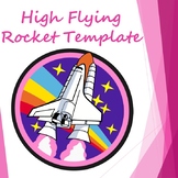Rocket template: High flying paper rocket launched via straw