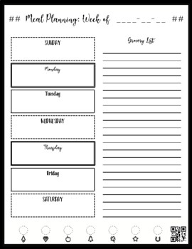 Preview of Rocketbook Meal Planning Template (Letter Size)