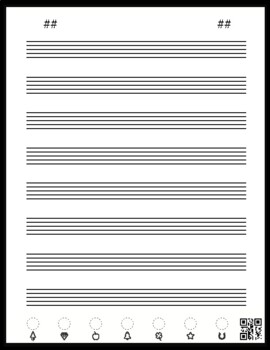 Preview of Rocketbook Sheet Music/Manuscript Paper Template (Letter Size)