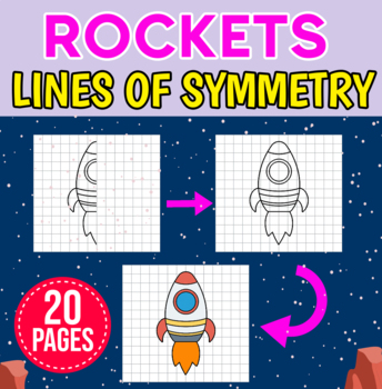 Rockets Lines of Symmetry : Finish The Picture Worksheets / Mat Art  Activities