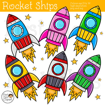 Preview of Rockets and Stars Clip Art