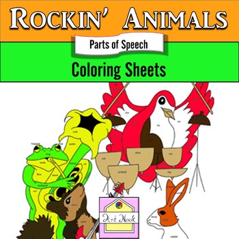 Preview of Rockin' Animals ELA Coloring Sheets