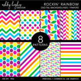 Digital Backgrounds / Papers Set: Rockin' Rainbow [Ashley 