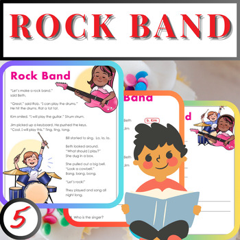 Preview of Rockin' Reads: Engaging Comprehension Worksheets for Kids - Unleash the Musical