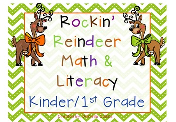 Preview of Rockin' Reindeer JUMBO Math & ELA Pack (32 K-1 CCSS Centers)
