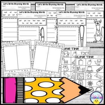 rhyming words worksheets by mrs vs chickadees tpt