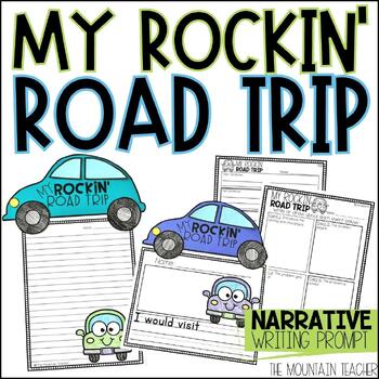 Preview of Plan a Road Trip Imaginative Narrative Writing Prompt and Geography Activity