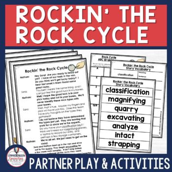 Preview of The Rock Cycle Partner Play, Fluency Activity, Paired Reading