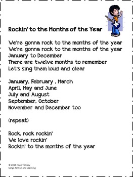 months of the year song rockin to the months of the year