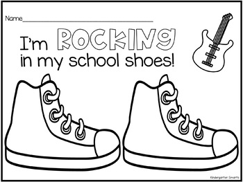 Rocking in My School Shoes Coloring Page by Kindergarten Smarts | TPT