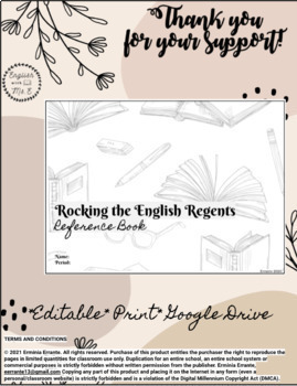 Preview of Rocking the English Regents Reference book WITH activities! 