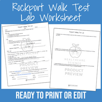 Preview of Rockport Walking Test Lab Handout (EDITABLE)