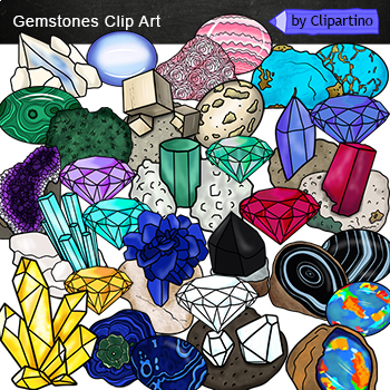 Preview of Earth Science: Rocks, Crystals, Minerals, Gemstones Clip Art - free Preview